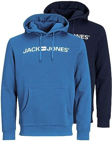 Jack & Jones Felpa con cappuccio, confezione da 2, 1 cobalto brillante, 1 blazer blu marino, XXL