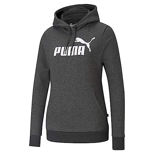 Puma Ess Logo Hoodie FL, Felpa Unisex-Adulto, Grigio Scuro (Heather), XS