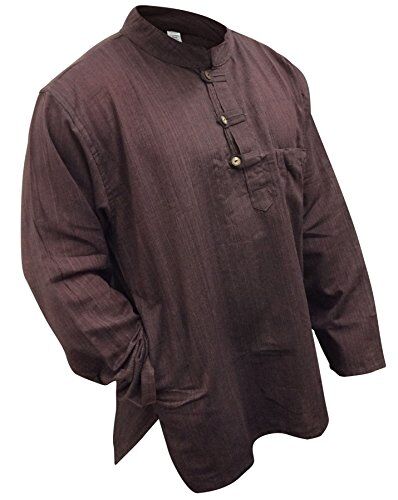 SHOPOHOLIC FASHION , camicia hippy turchese, leggera Brown XX-Large