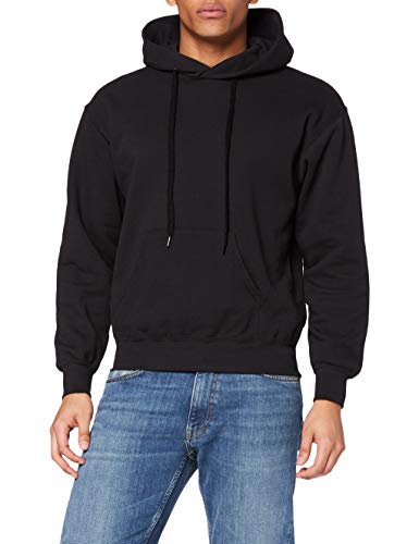 Fruit of the Loom Hooded Sweat Felpa con Capuccio, Nero, XL Uomo