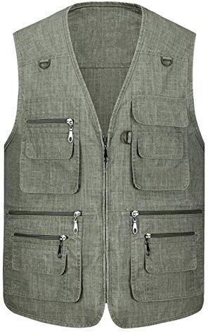 GAOHONGMEI Multi tasche da uomo Gilet Lightweight Outdoor Outdoor Lavoro da viaggio Viaggi Viaggi Fotografia da pesca Casual Gilet Giacche senza maniche 002-5XL