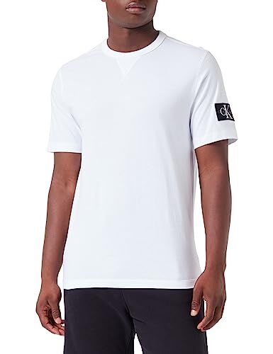 Calvin Klein Badge Regular Tee  Top in Maglia a Maniche Corte, Bianco (Bright White), XS Uomo