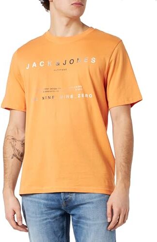 Jack & Jones Jcoriot Tee SS Crew Neck Fst T-Shirt, Mandarino, XS Uomo