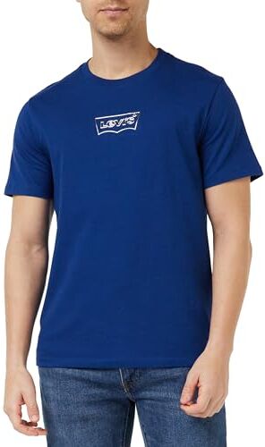 Levis Graphic Crewneck Tee, Uomo, Chrome Batwing Estate Blue, M