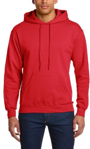 Fruit of the Loom Hooded Sweat Felpa con Capuccio, Opaco, Rosso (Red-40), L Uomo