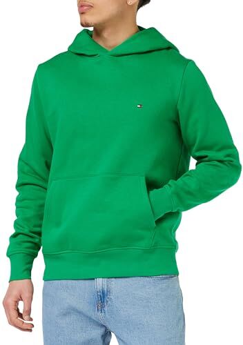 Tommy Hilfiger Felpa Uomo con Cappuccio, Verde (Olympic Green), L