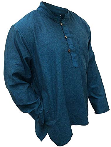 SHOPOHOLIC FASHION , camicia hippy turchese, leggera Turq.blue X-Large