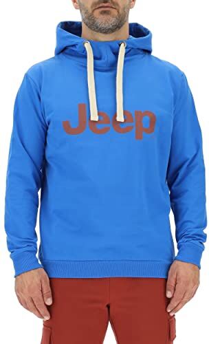 Jeep Felpa con Cappuccio J Stampa Grande J23S Uomo Pacific Blue/Red Och L