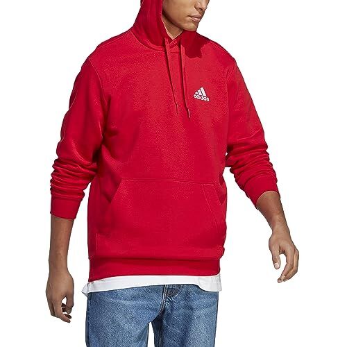 Adidas Essentials Fleece Felpa da Uomo, Scarlet, M