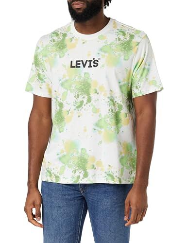Levis Ss Relaxed Fit Tee, T-shirt Uomo, Headline Logo AOP, M