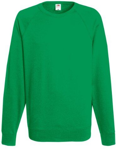 Fruit of the Loom Felpa Girocollo Maniche Raglan Uomo (M) (Verde kelly)