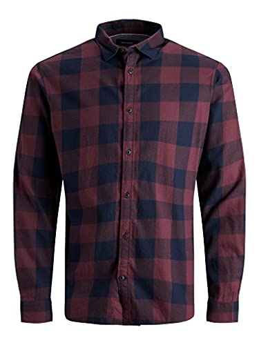 Jack & Jones Jjegingham Twill Shirt L/S Noos Camicia, Port Royale, XS Uomo