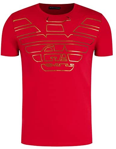 Emporio Armani Maglietta Uomo 111035 9A595, T-Shirt Manica Corta, Girocollo (Rosso, L)