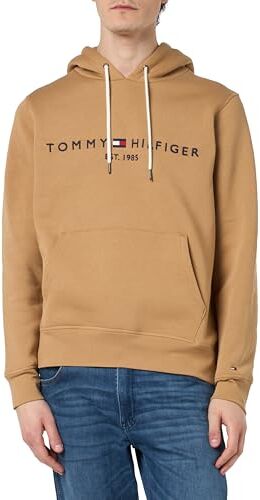 Tommy Hilfiger Felpa Uomo Tommy Logo con Cappuccio, Verde (Classic Khaki), XL