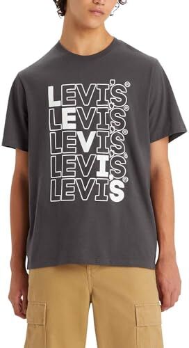 Levis Ss Relaxed Fit Tee, T-shirt Uomo, Stairstep Hl Logo Black Oyster, XL