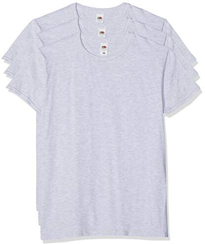 Fruit of the Loom Iconic, Lightweight Ringspun Tee, 3 Pack T-Shirt, Grigio (Heather Grey 94), XX-Large (Taglia Produttore: 2XL) (Pacco da 3) Uomo