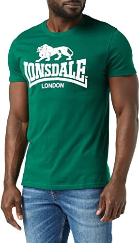 Lonsdale London Logo T-Shirt, Verde Bottiglia, L Uomo