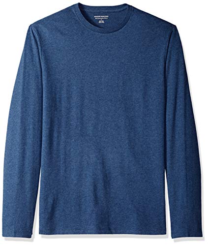 Amazon Essentials T-Shirt a Maniche Lunghe Slim Uomo, Blu Puntinato, S