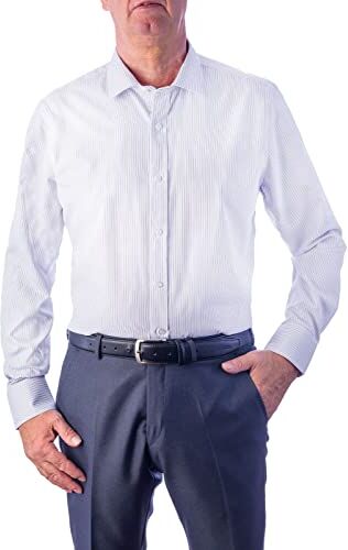 1st American Elegante Camicia Manica Lunga da Uomo 00% Cotone Silk Touch Regular Fit Collo all'Italiana No Stiro TG Fino alla XXXXL