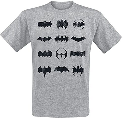 Batman Icons Through Time Uomo T-Shirt Grigio XL 100% Cotone Regular