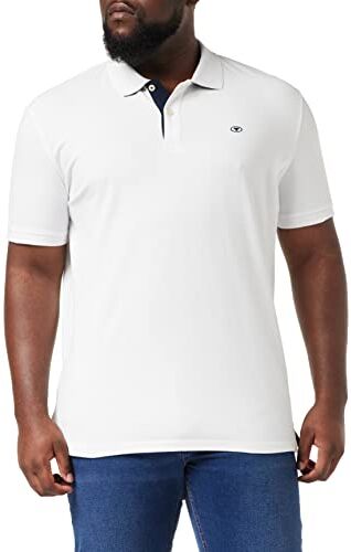 TOM TAILOR Polo Basic Piqué, Uomo, Bianco (White 20000), XXL