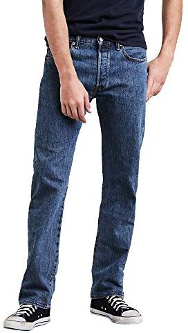 Levis 501 Original Fit, Jeans Uomo, Blu Medium Stonewash, 38W / 32L