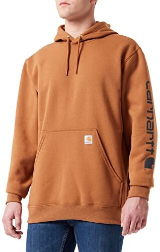 Carhartt Felpa Vestibilità Ampia, Media Pesantezza, Con Logo Sulla Manica, Uomo, Marrone (), L