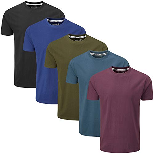 Wilson Confezione da 5 T-Shirt Girocollo Semplice (Small, Dark Essentials 43)