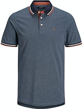 Jack & Jones Jjepaulos Polo Ss Noos, Maglietta Uomo, Blu (Denim Blue Detail:slim Fit), XS