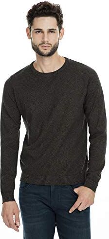 Jack & Jones Jjebasic Knit Crew Neck Noos Felpa, Verde (Deep Depths Detail: Twisted with Black), XX-Large Uomo