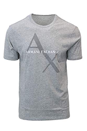 Armani T-shirt Classica In Cotone Con Logo, T-shirt Uomo, Grigio, XXL
