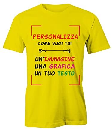 Puzzletee t-Shirt Personalizzata con Foto Logo Disegno Scritta T-Shirt Personalizzabili Scritta Personalizzata Testo Foto Personalizzata