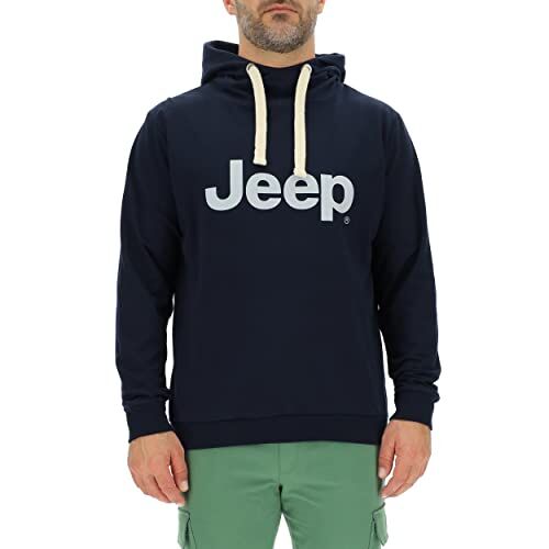 Jeep Felpa con Cappuccio J Stampa Grande J23S Uomo Night Blue/Glacier G S