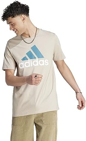 Adidas Essentials Single Jersey Big Logo Tee Maglietta, Wonder Beige, XL Men's