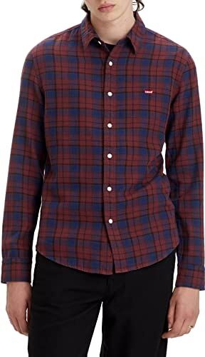 Levis Long-Sleeve Battery Housemark Slim, Uomo, Scale 1 Red Mahogany, S