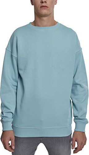 Urban Classics Felpa Uomo Oversize a Maniche Lunghe, Maglione per l´inverno, Polsini e Vita Elastici, Colore bluemint, Taglia XS