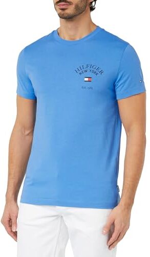 Tommy Hilfiger Arch Varsity Tee  Magliette a Maniche Corte, Blu (Blue Spell), XS Uomo