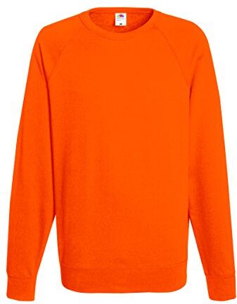 Fruit of the Loom Raglan Sweatshirt Felpa, Arancione (Orange), L-Pecho 41/43" Uomo