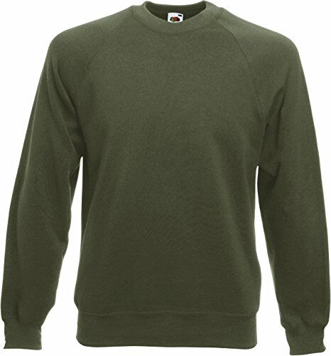 Fruit of the Loom Raglan Sweat Felpa da Uomo M L XL XXL 3XL 4XL Anche Set di Colori, Verde (Classic Olive 59), XXL