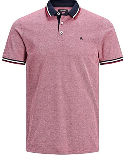 Jack & Jones Jjepaulos Polo Ss Noos, Maglietta Uomo, Rosso, XS