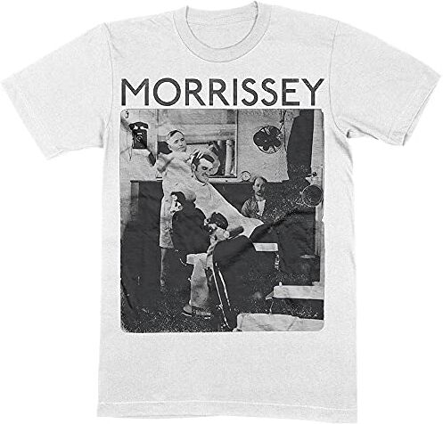 Morrissey Rock Off  T Shirt Barber Shop Logo Nuovo Ufficiale Uomo Bianca Size L