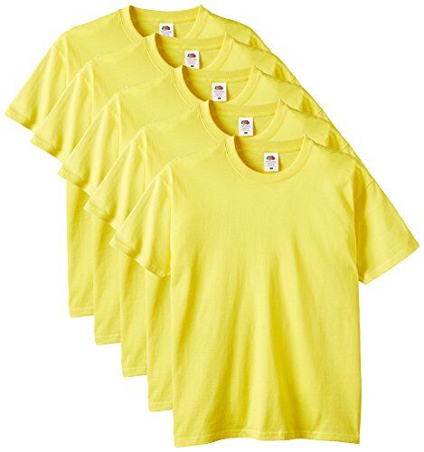 Fruit of the Loom 61-212 Heavy Cotton Tee Maglietta da Uomo, pacco da 5 pezzi, Giallo (Gelb), XL