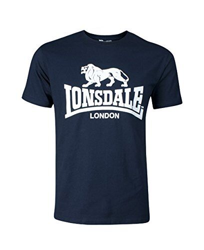 Lonsdale Logo T-Shirt, Blu Navy, XXXXL Uomo