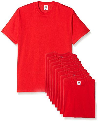 Fruit of the Loom Mens Original Pack, T-Shirt Uomo, Rosso (Red), Small
