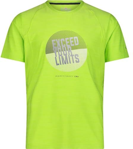 CMP T-Shirt Elasticizzata in Jersey Melange da Uomo, Lime Mel., 50