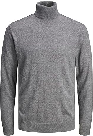 Jack & Jones Jjeemil Knit Roll Neck Noos Dolcevita Uomo, Grigio, S