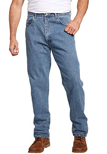 Wrangler , jeans da uomo Jean, dall’aspetto consumato e la vestibilità comoda Grey Indigo 48W/36L