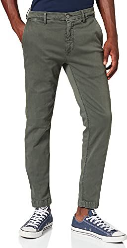 Replay Jeans Zeumar Slim-Fit Hyperflex HyperChino Color X-Lite da Uomo con Elasticità, Verde (Verde Militare 030), 36W / 30L