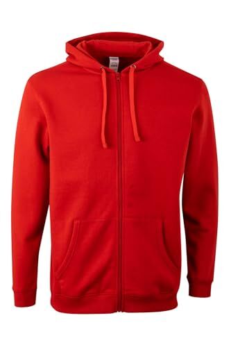 Mukua Sf270u Felpa con Cappuccio e Zip, Rosso, M Unisex-Adulto