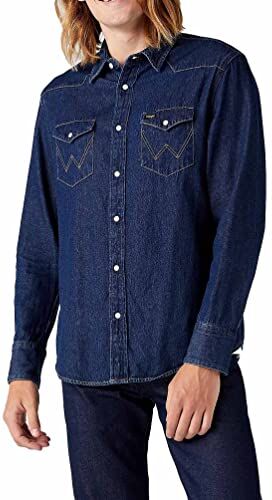 Wrangler Icons, Camicia Uomo, Blu (1 Year), XXL